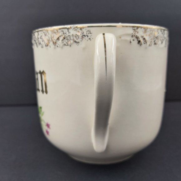 ESD Japan Hand Painted Floral Mug Gold Maman - Gold Gilded Gift Cup for Mother - Picture 4 of 10